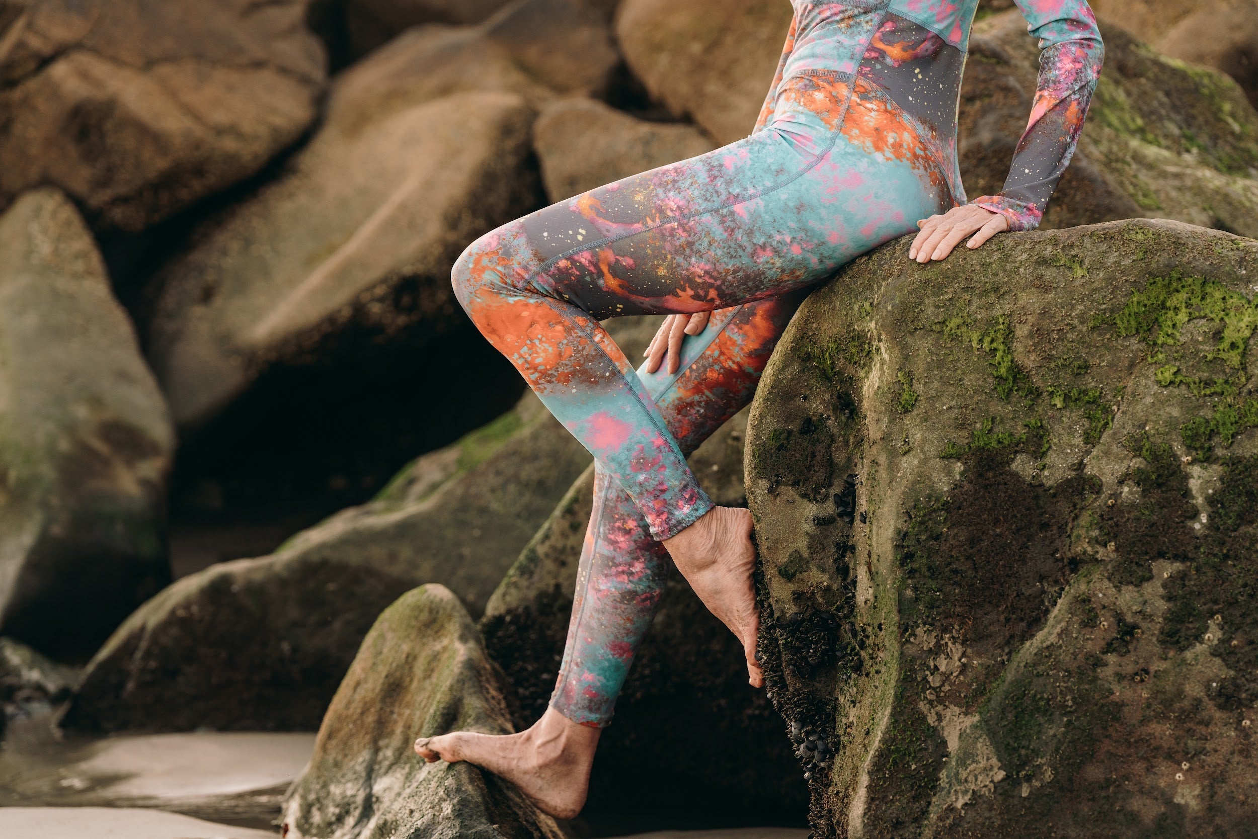 Women's "JOY" UPF 50+ Sun-protective full body swimsuit - Koi Pond