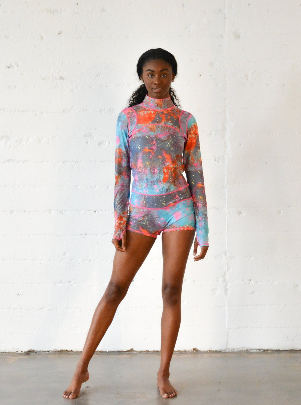 Women's "Classic" UPF 50+ Sun Protective Short Swimsuit - Koi Pond