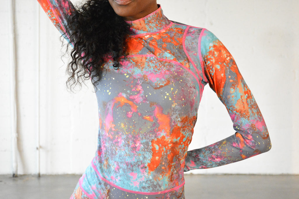 Women's "Classic" UPF 50+ Sun Protective Short Swimsuit - Koi Pond